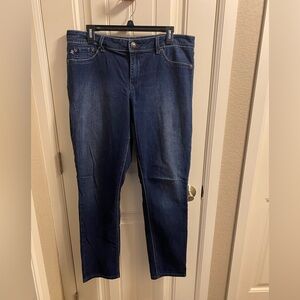 Fade to Blue Jeans 14 Straight Leg Stretch Dark Blue Denim